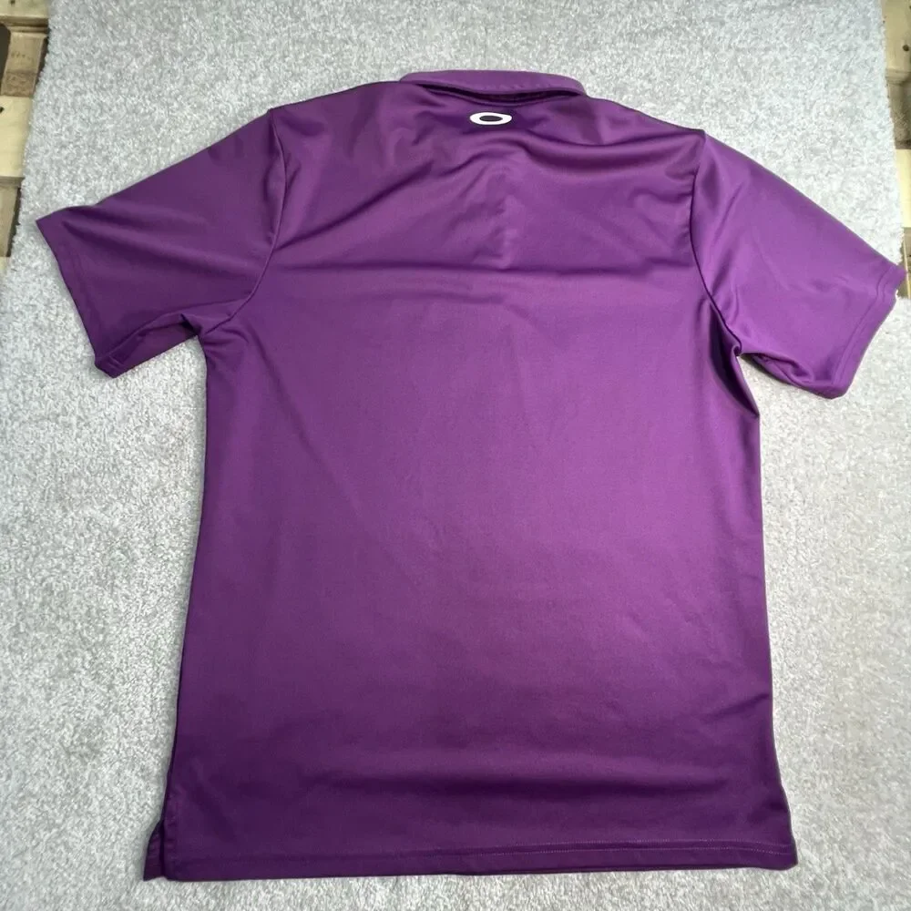 Oakley Men's Purple Logo Spell‎ Out Golf Polo Size Medium - Picture 7 of 7